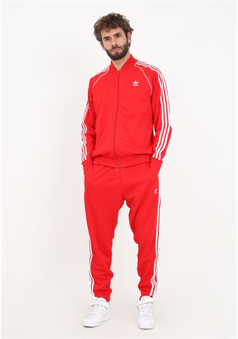 Pantaloni rossi di tuta con logo da uomo ADIDAS ORIGINALS | IM4543.